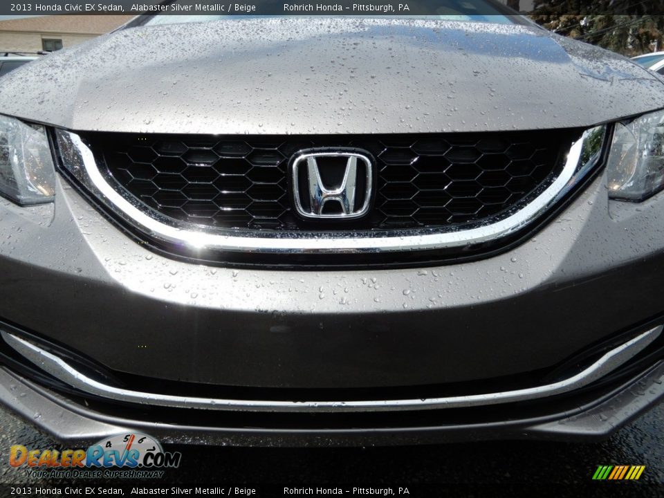 2013 Honda Civic EX Sedan Alabaster Silver Metallic / Beige Photo #13