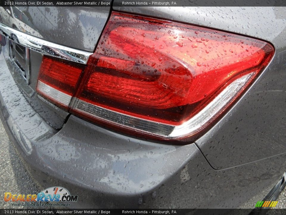 2013 Honda Civic EX Sedan Alabaster Silver Metallic / Beige Photo #15