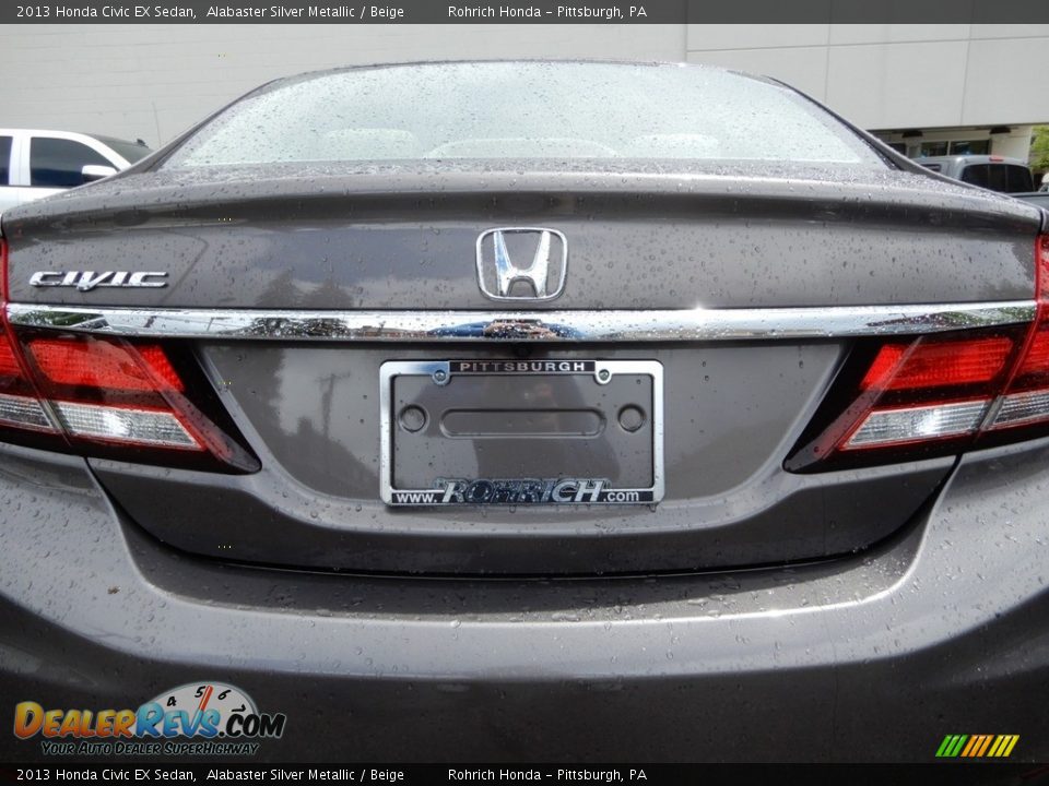 2013 Honda Civic EX Sedan Alabaster Silver Metallic / Beige Photo #16