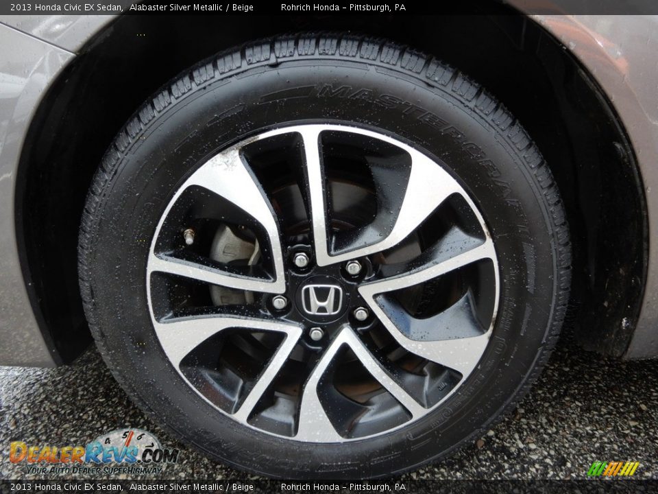 2013 Honda Civic EX Sedan Alabaster Silver Metallic / Beige Photo #17