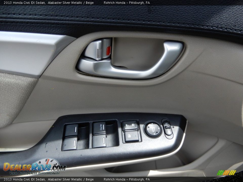 2013 Honda Civic EX Sedan Alabaster Silver Metallic / Beige Photo #19