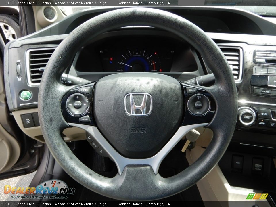 2013 Honda Civic EX Sedan Alabaster Silver Metallic / Beige Photo #21