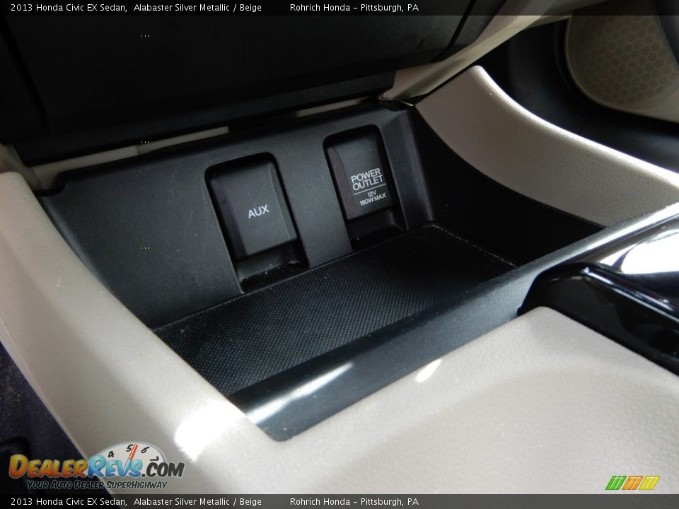 2013 Honda Civic EX Sedan Alabaster Silver Metallic / Beige Photo #23