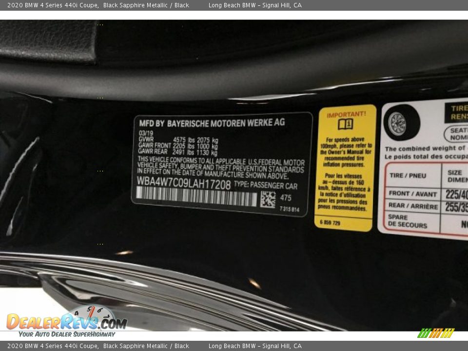 2020 BMW 4 Series 440i Coupe Black Sapphire Metallic / Black Photo #8