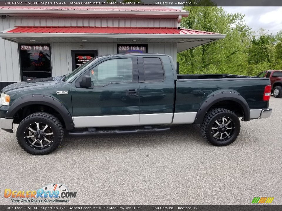 2004 Ford F150 XLT SuperCab 4x4 Aspen Green Metallic / Medium/Dark Flint Photo #2