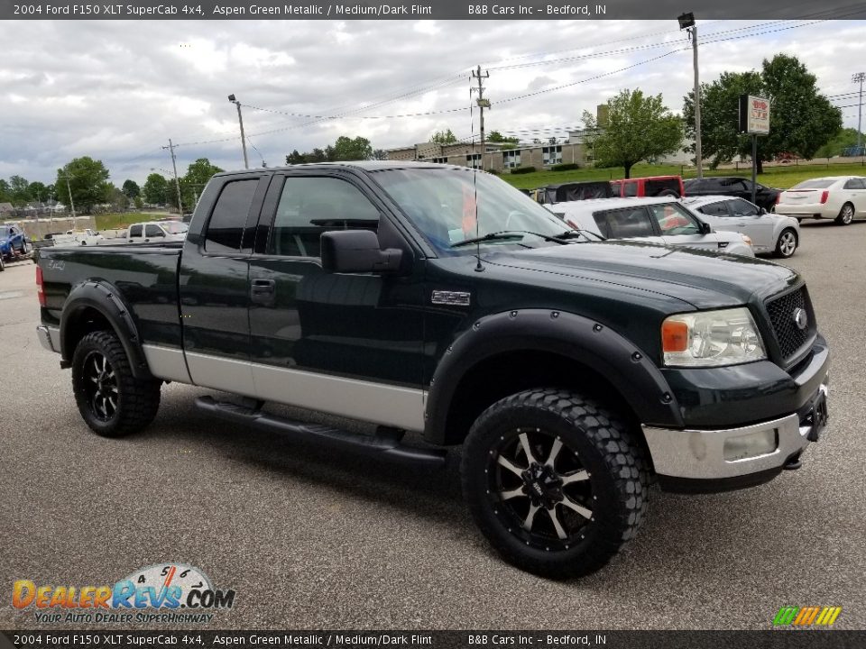 2004 Ford F150 XLT SuperCab 4x4 Aspen Green Metallic / Medium/Dark Flint Photo #6