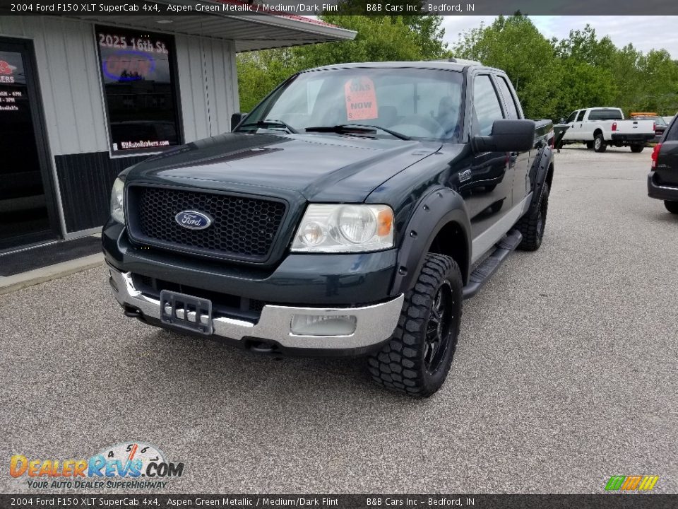 2004 Ford F150 XLT SuperCab 4x4 Aspen Green Metallic / Medium/Dark Flint Photo #8