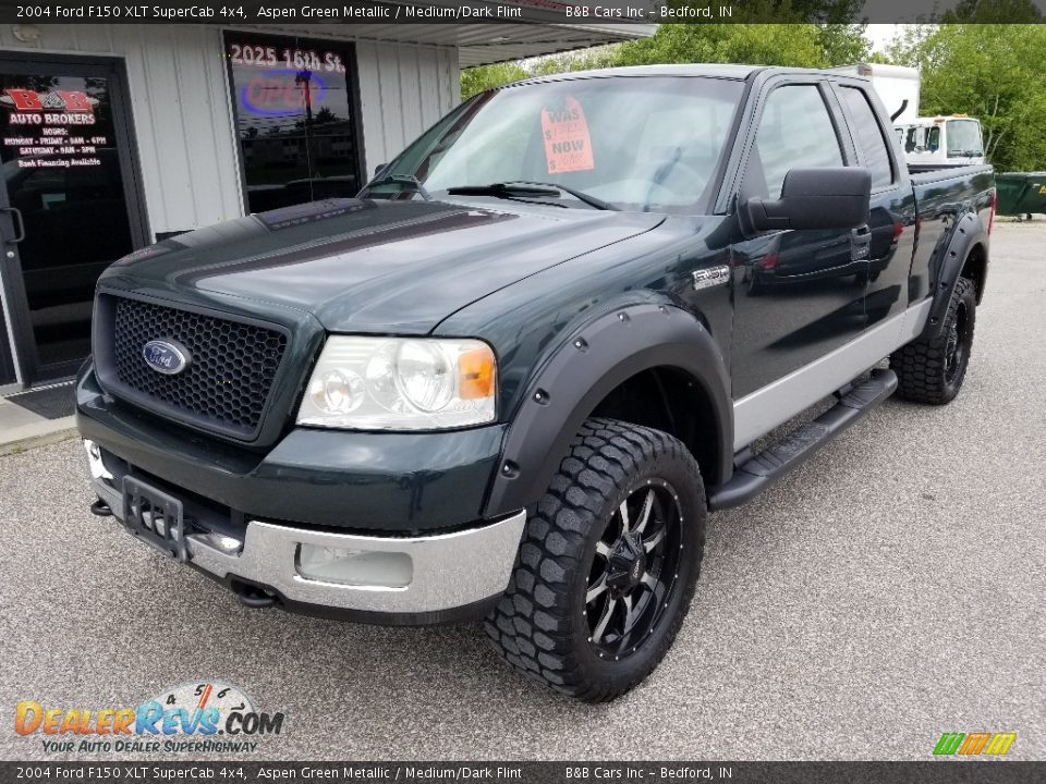 2004 Ford F150 XLT SuperCab 4x4 Aspen Green Metallic / Medium/Dark Flint Photo #30
