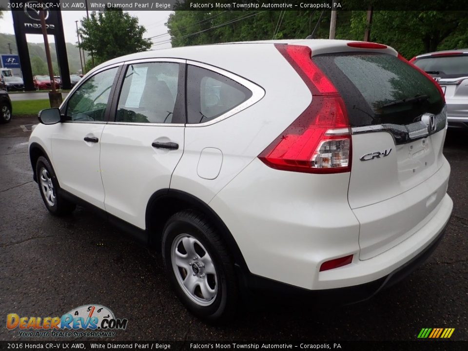 2016 Honda CR-V LX AWD White Diamond Pearl / Beige Photo #3