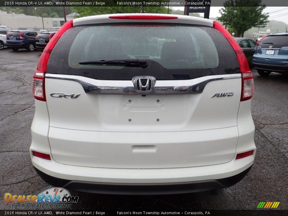 2016 Honda CR-V LX AWD White Diamond Pearl / Beige Photo #4