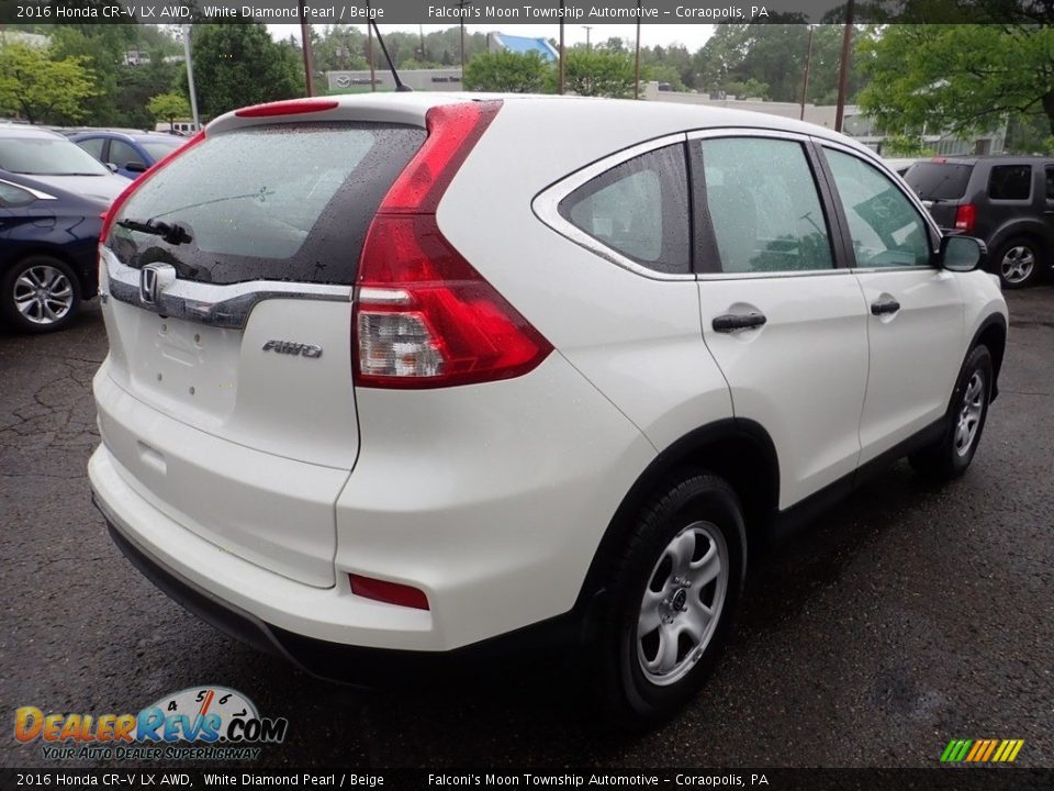 2016 Honda CR-V LX AWD White Diamond Pearl / Beige Photo #6