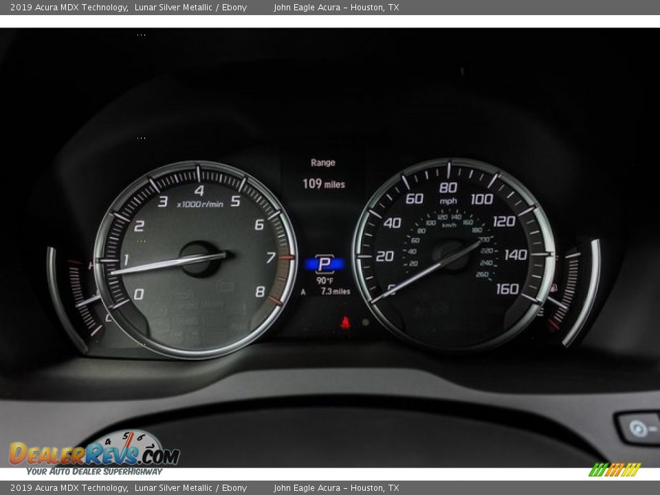 2019 Acura MDX Technology Lunar Silver Metallic / Ebony Photo #34