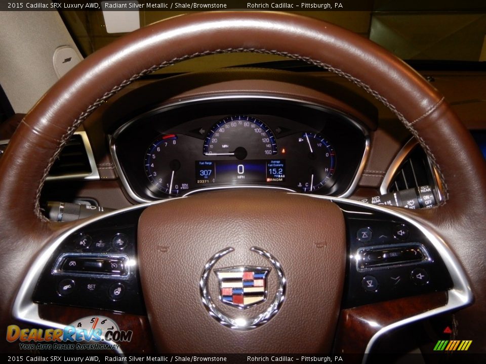 2015 Cadillac SRX Luxury AWD Radiant Silver Metallic / Shale/Brownstone Photo #15