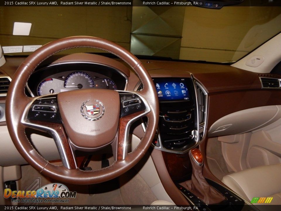 2015 Cadillac SRX Luxury AWD Radiant Silver Metallic / Shale/Brownstone Photo #16