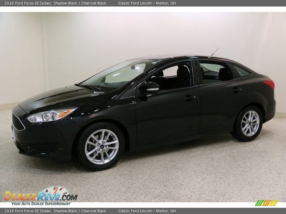 2016 Ford Focus SE Sedan Shadow Black / Charcoal Black Photo #3