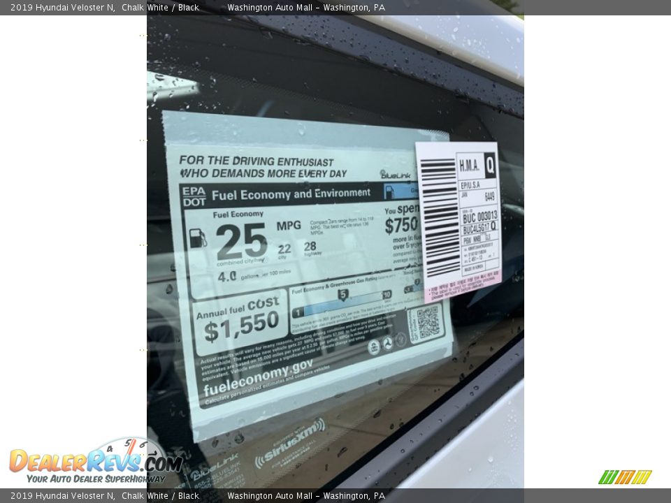 2019 Hyundai Veloster N Chalk White / Black Photo #16