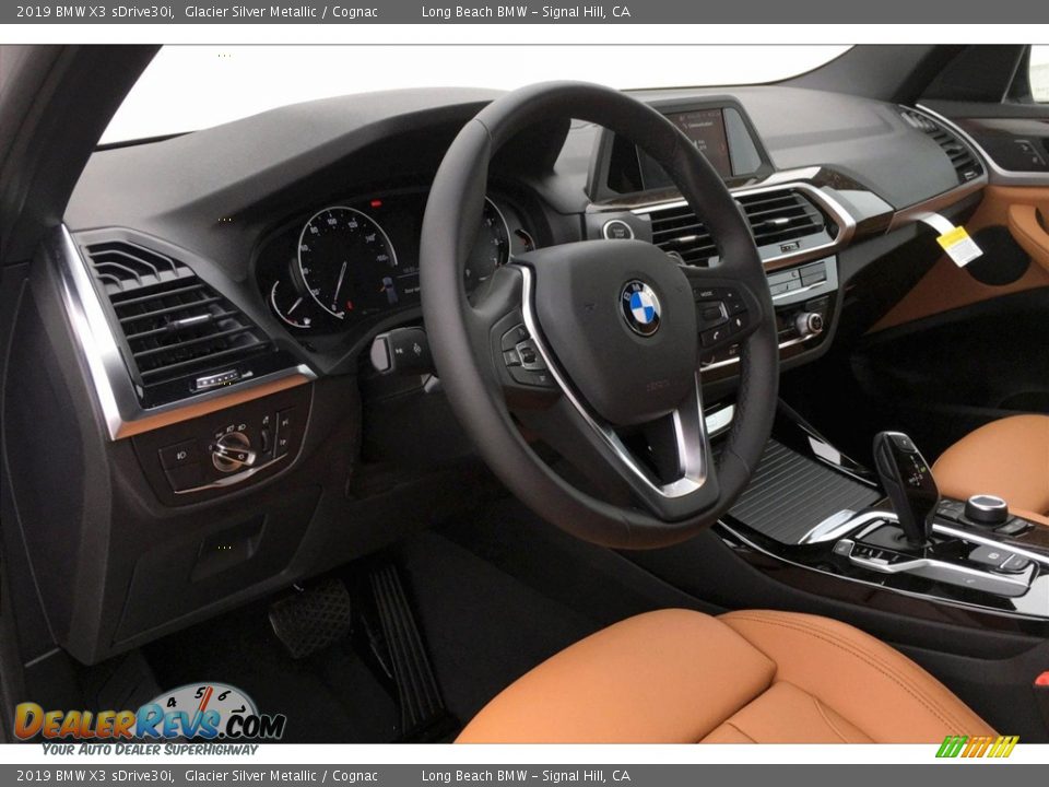 2019 BMW X3 sDrive30i Glacier Silver Metallic / Cognac Photo #6