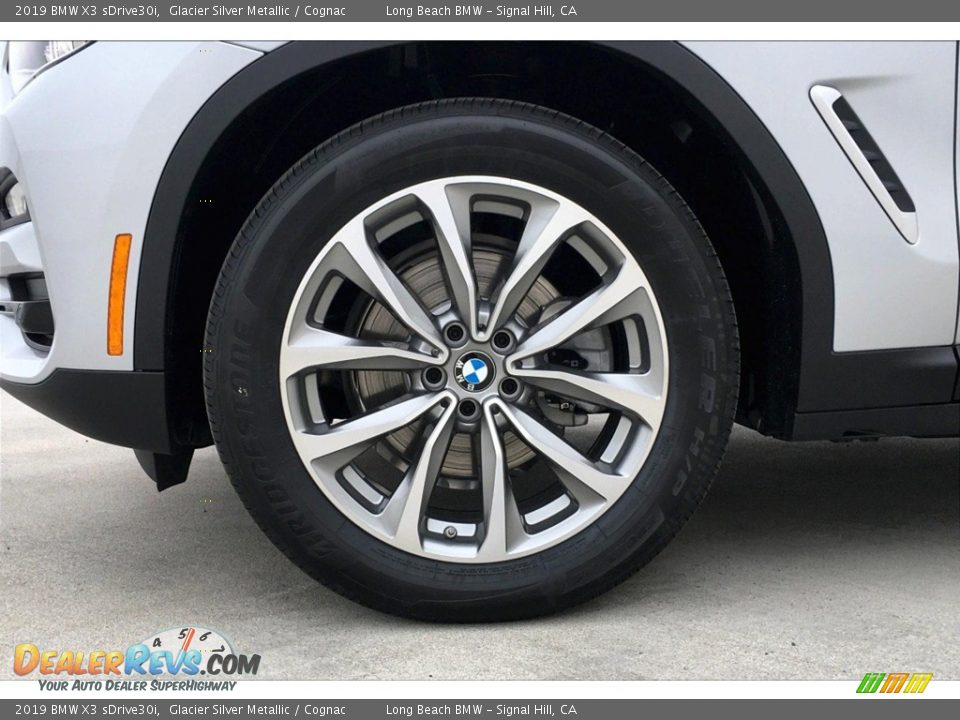 2019 BMW X3 sDrive30i Glacier Silver Metallic / Cognac Photo #10