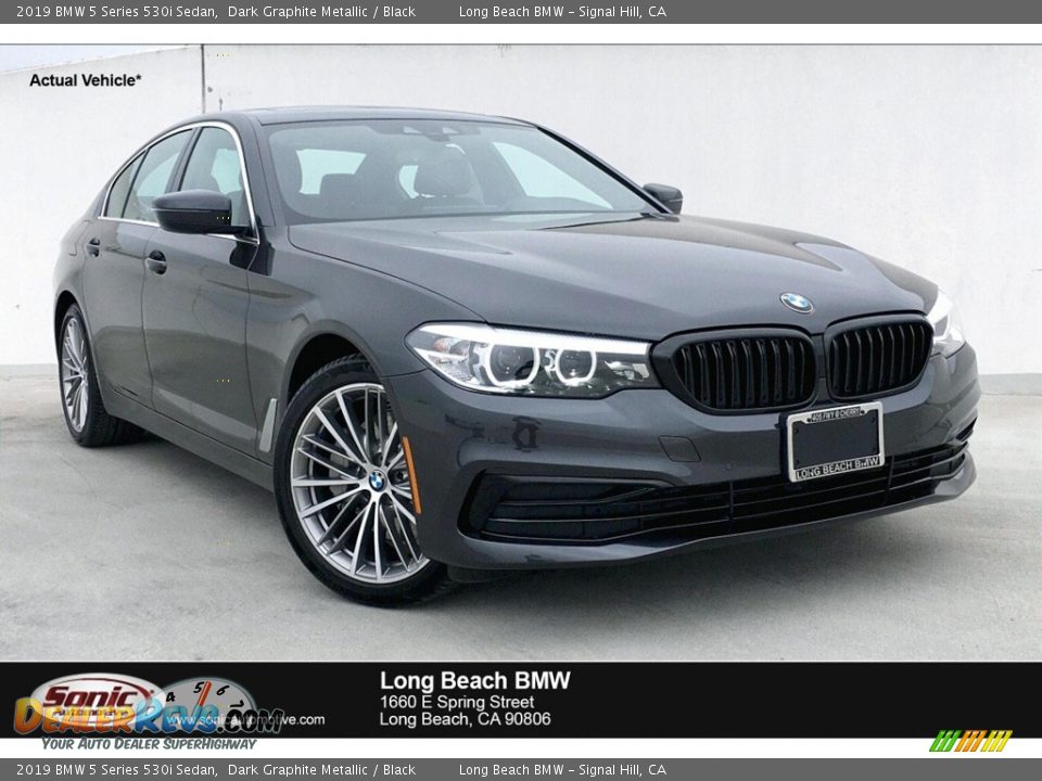 2019 BMW 5 Series 530i Sedan Dark Graphite Metallic / Black Photo #1