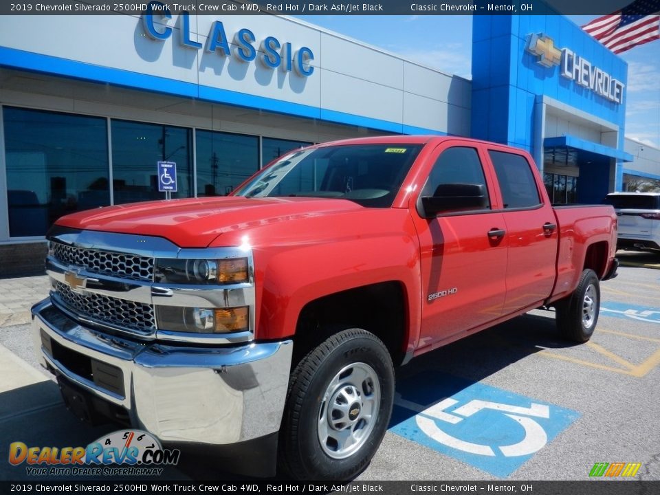 2019 Chevrolet Silverado 2500HD Work Truck Crew Cab 4WD Red Hot / Dark Ash/Jet Black Photo #1