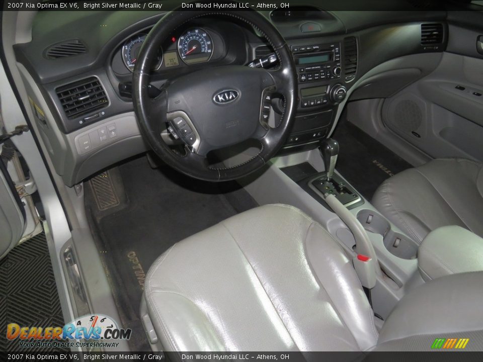 2007 Kia Optima EX V6 Bright Silver Metallic / Gray Photo #23