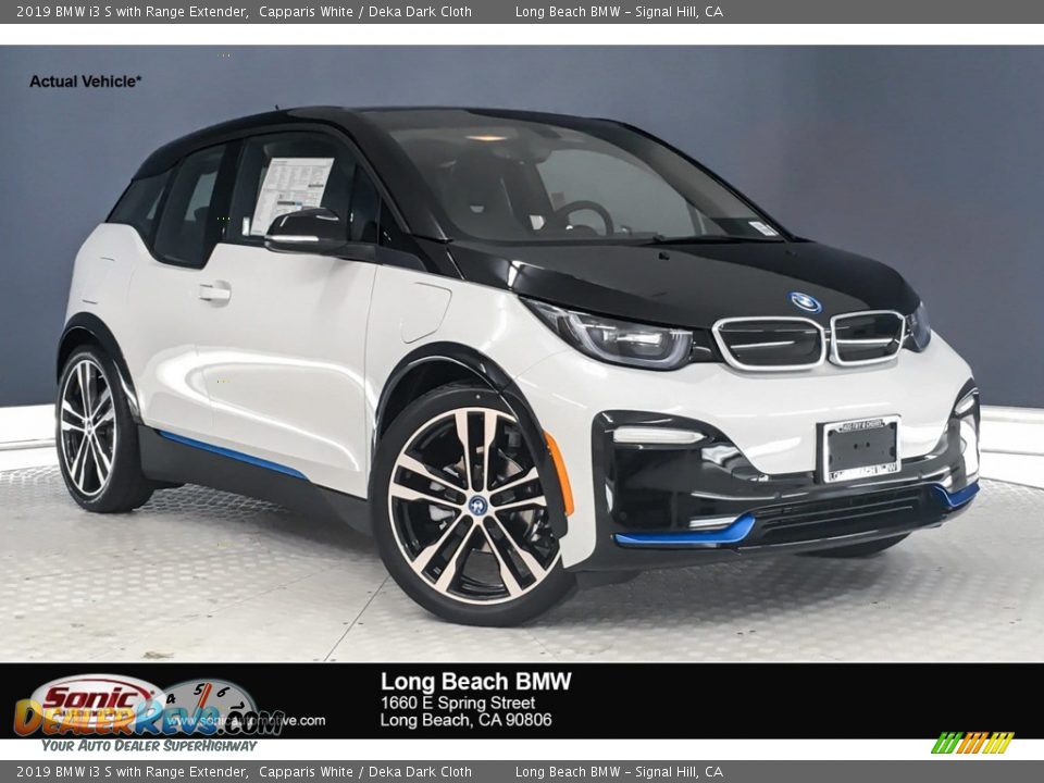 2019 BMW i3 S with Range Extender Capparis White / Deka Dark Cloth Photo #1