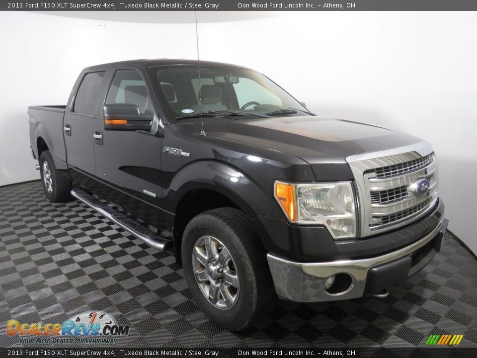 2013 Ford F150 XLT SuperCrew 4x4 Tuxedo Black Metallic / Steel Gray Photo #2