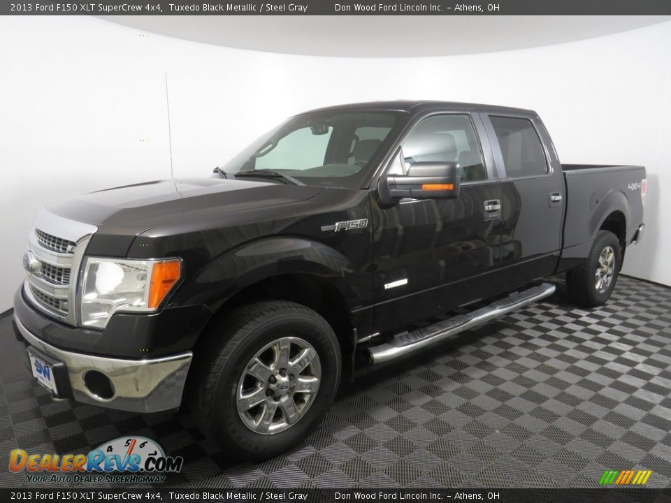 2013 Ford F150 XLT SuperCrew 4x4 Tuxedo Black Metallic / Steel Gray Photo #7