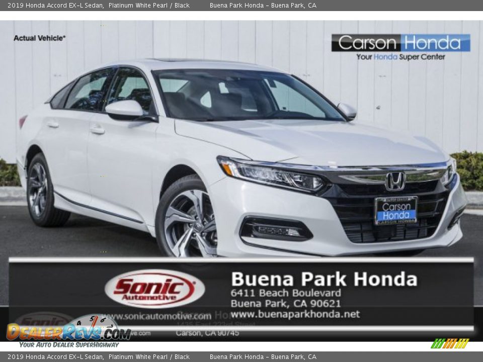 2019 Honda Accord EX-L Sedan Platinum White Pearl / Black Photo #1