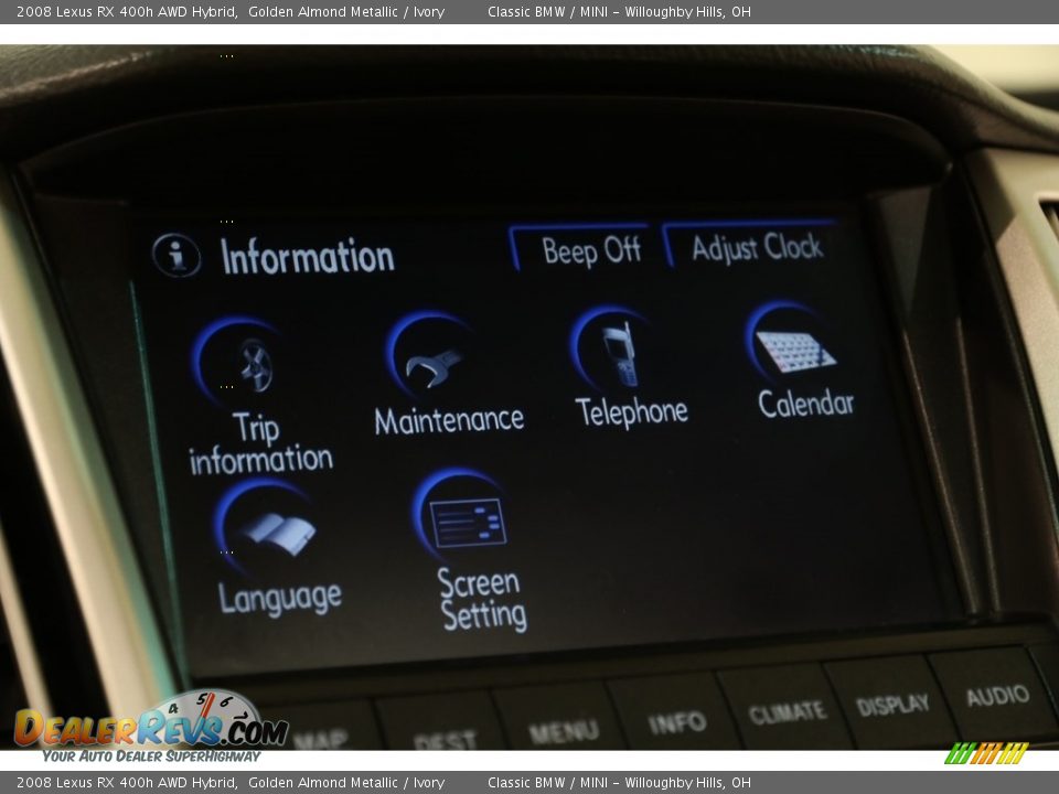 2008 Lexus RX 400h AWD Hybrid Golden Almond Metallic / Ivory Photo #13