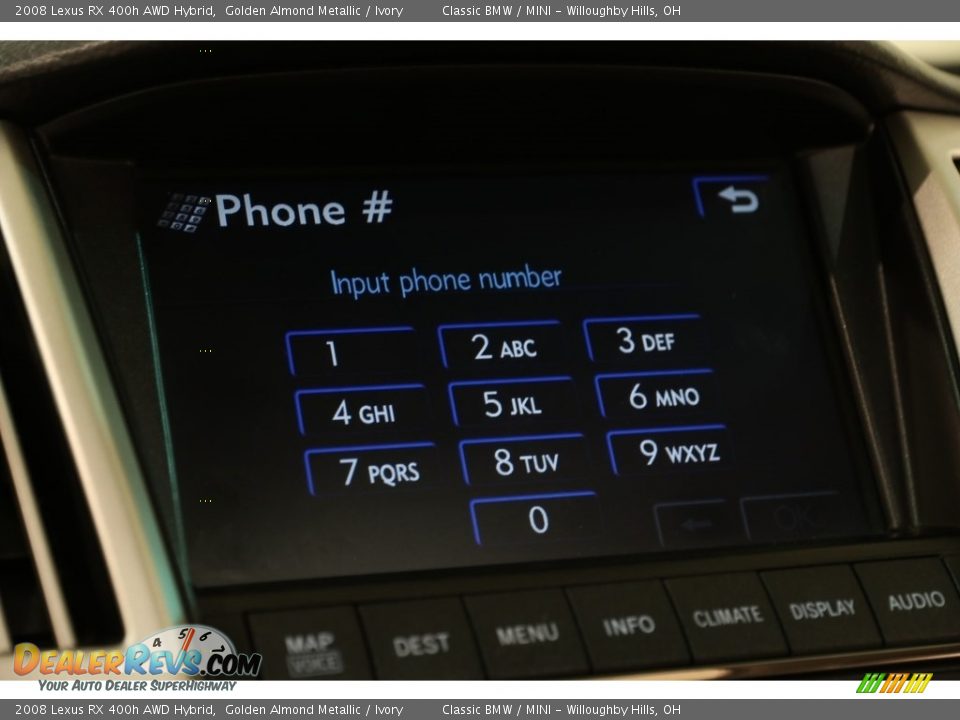 2008 Lexus RX 400h AWD Hybrid Golden Almond Metallic / Ivory Photo #14