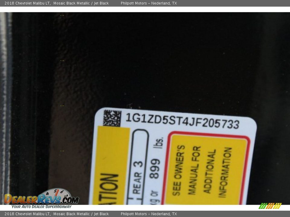 2018 Chevrolet Malibu LT Mosaic Black Metallic / Jet Black Photo #31