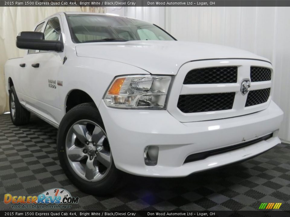 2015 Ram 1500 Express Quad Cab 4x4 Bright White / Black/Diesel Gray Photo #1