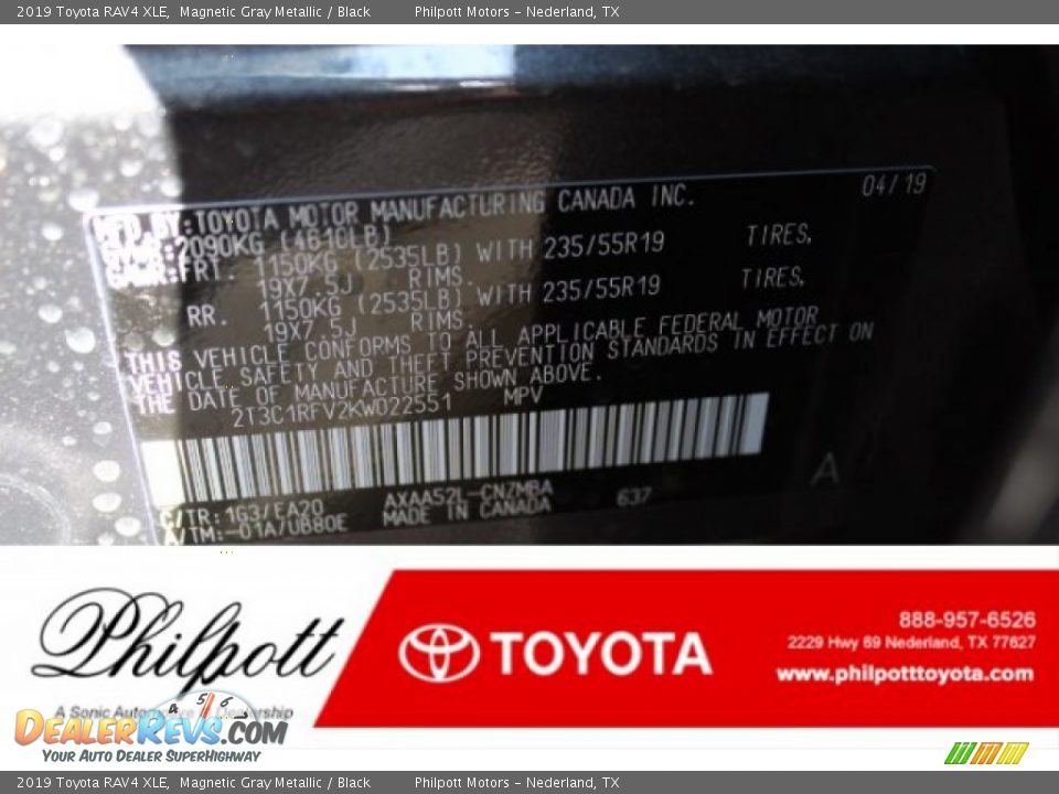 2019 Toyota RAV4 XLE Magnetic Gray Metallic / Black Photo #1
