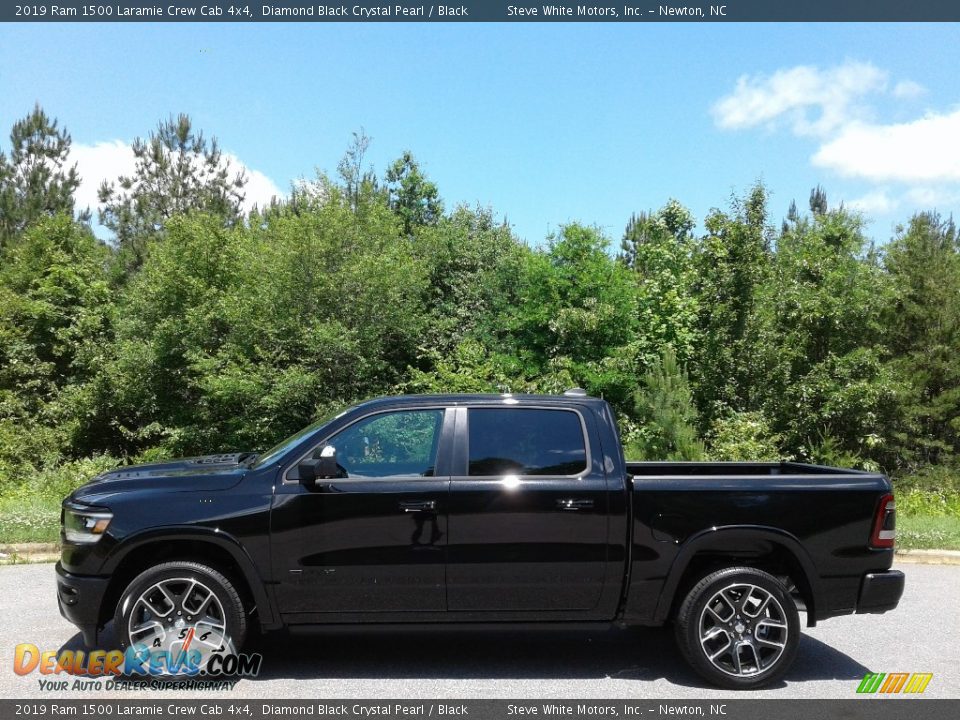 2019 Ram 1500 Laramie Crew Cab 4x4 Diamond Black Crystal Pearl / Black Photo #1