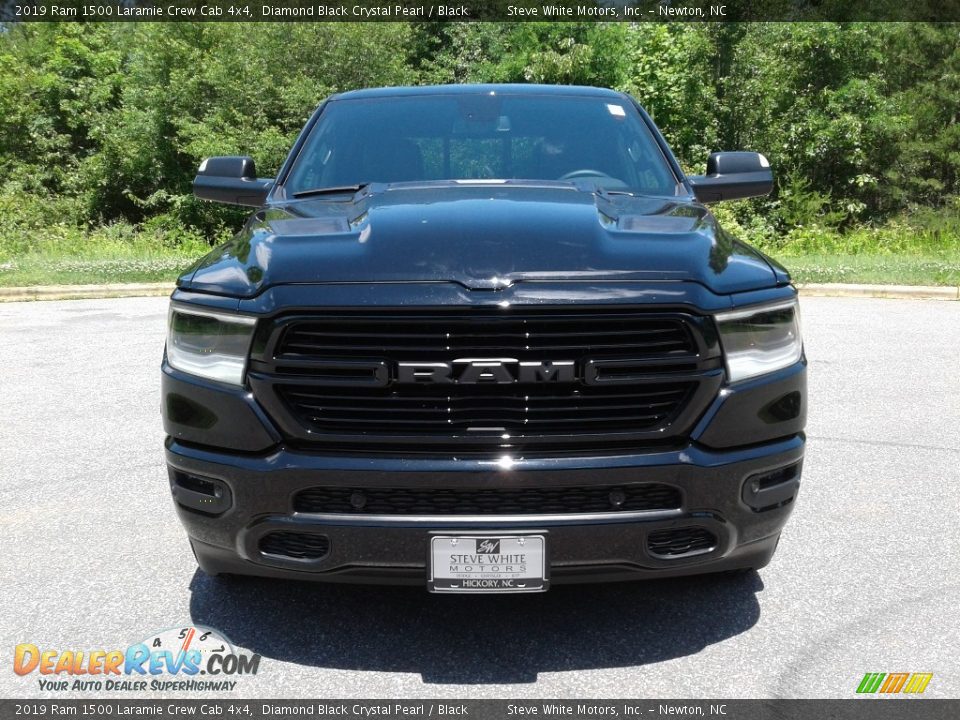 2019 Ram 1500 Laramie Crew Cab 4x4 Diamond Black Crystal Pearl / Black Photo #3