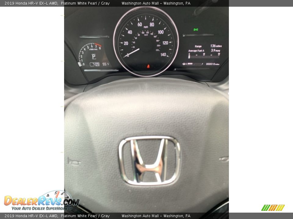 2019 Honda HR-V EX-L AWD Platinum White Pearl / Gray Photo #30