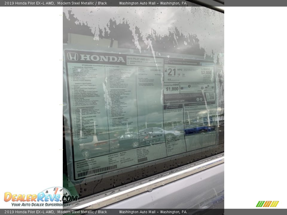 2019 Honda Pilot EX-L AWD Modern Steel Metallic / Black Photo #15