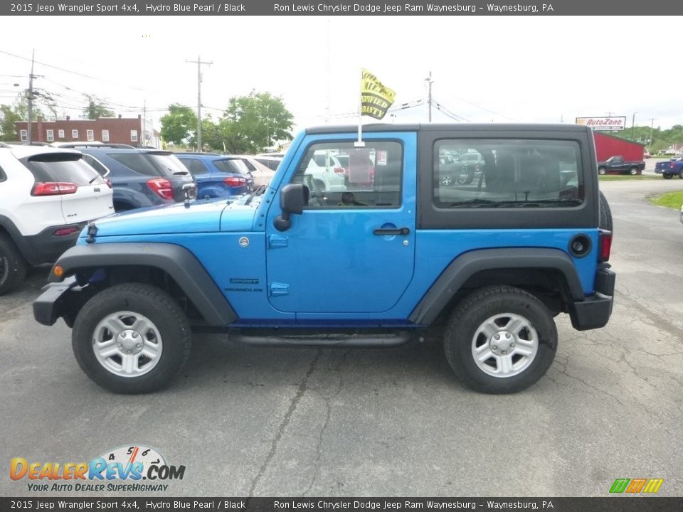 2015 Jeep Wrangler Sport 4x4 Hydro Blue Pearl / Black Photo #3