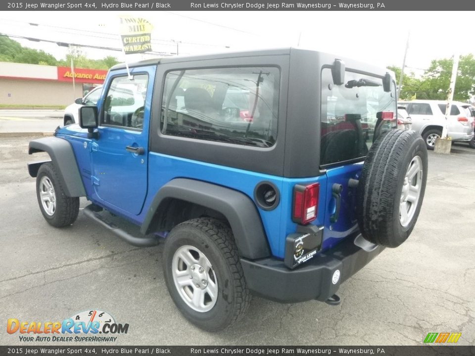 2015 Jeep Wrangler Sport 4x4 Hydro Blue Pearl / Black Photo #4