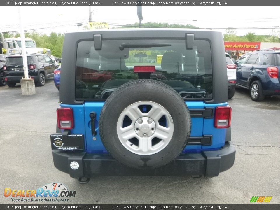 2015 Jeep Wrangler Sport 4x4 Hydro Blue Pearl / Black Photo #5