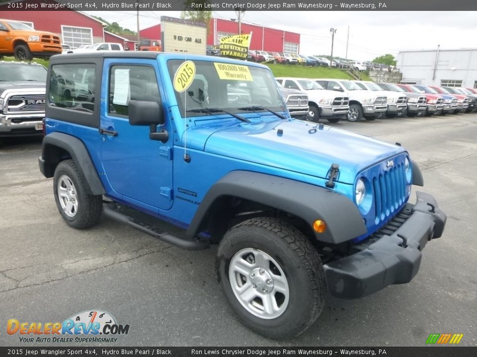 2015 Jeep Wrangler Sport 4x4 Hydro Blue Pearl / Black Photo #8