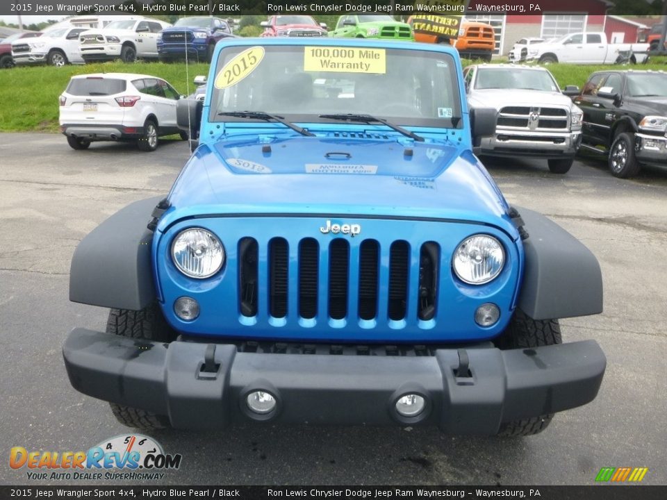 2015 Jeep Wrangler Sport 4x4 Hydro Blue Pearl / Black Photo #9