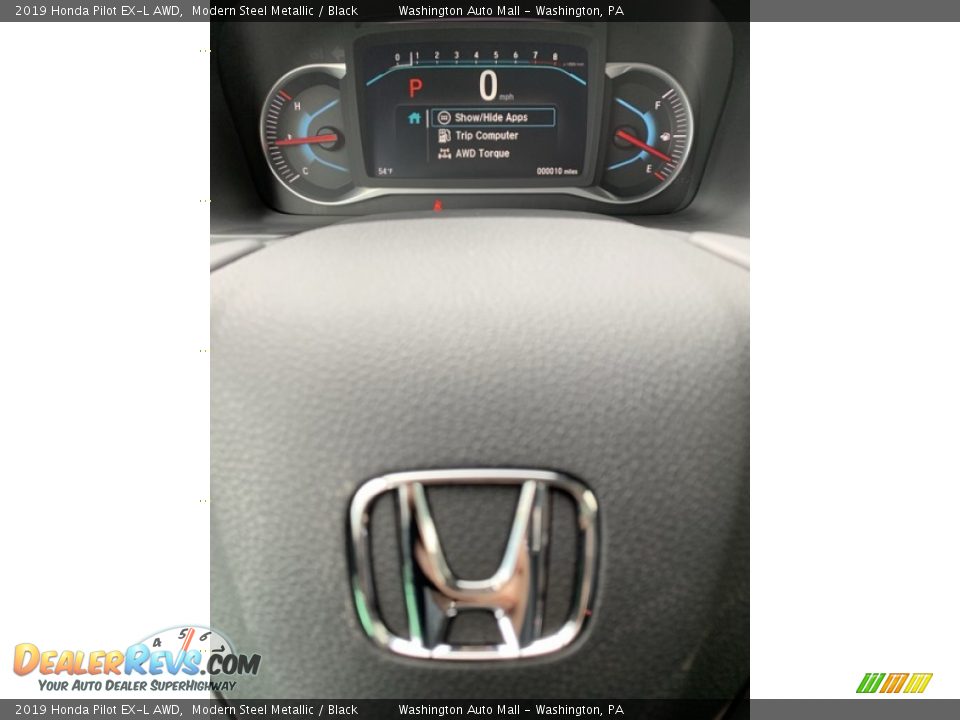 2019 Honda Pilot EX-L AWD Modern Steel Metallic / Black Photo #35