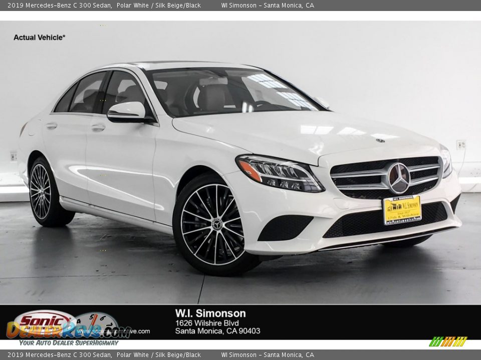 2019 Mercedes-Benz C 300 Sedan Polar White / Silk Beige/Black Photo #1