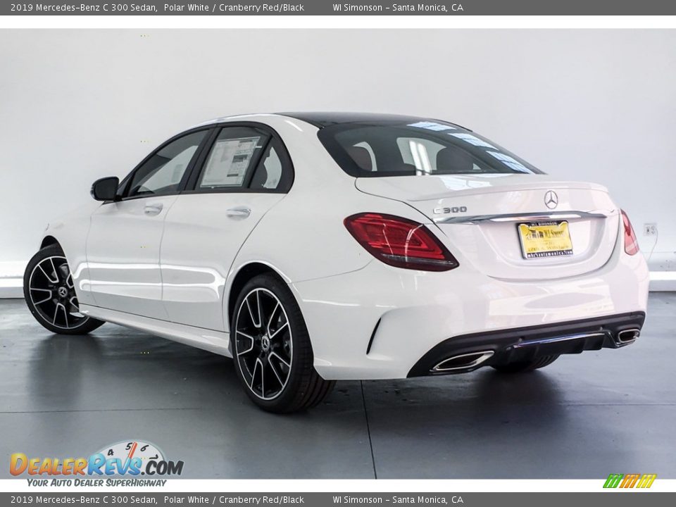 2019 Mercedes-Benz C 300 Sedan Polar White / Cranberry Red/Black Photo #2
