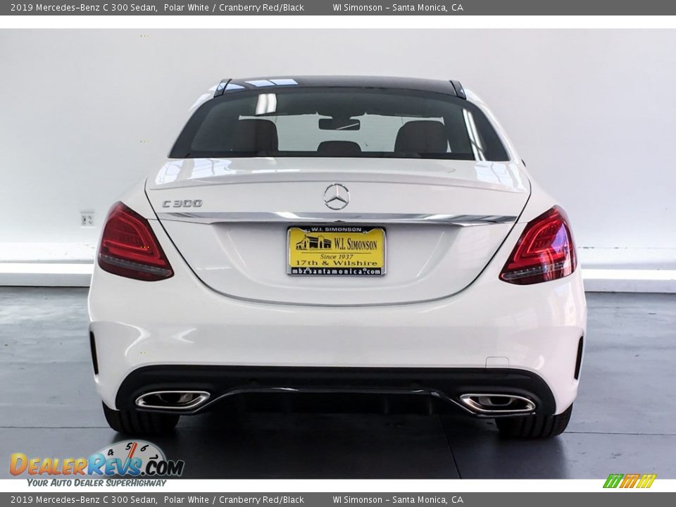 2019 Mercedes-Benz C 300 Sedan Polar White / Cranberry Red/Black Photo #3