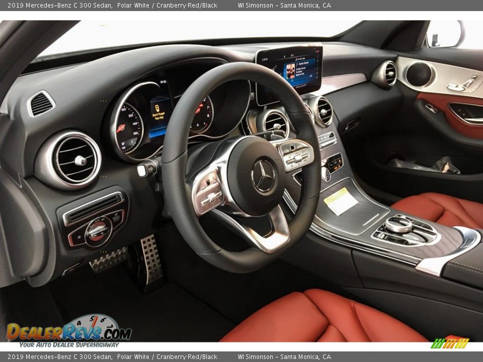 2019 Mercedes-Benz C 300 Sedan Polar White / Cranberry Red/Black Photo #4