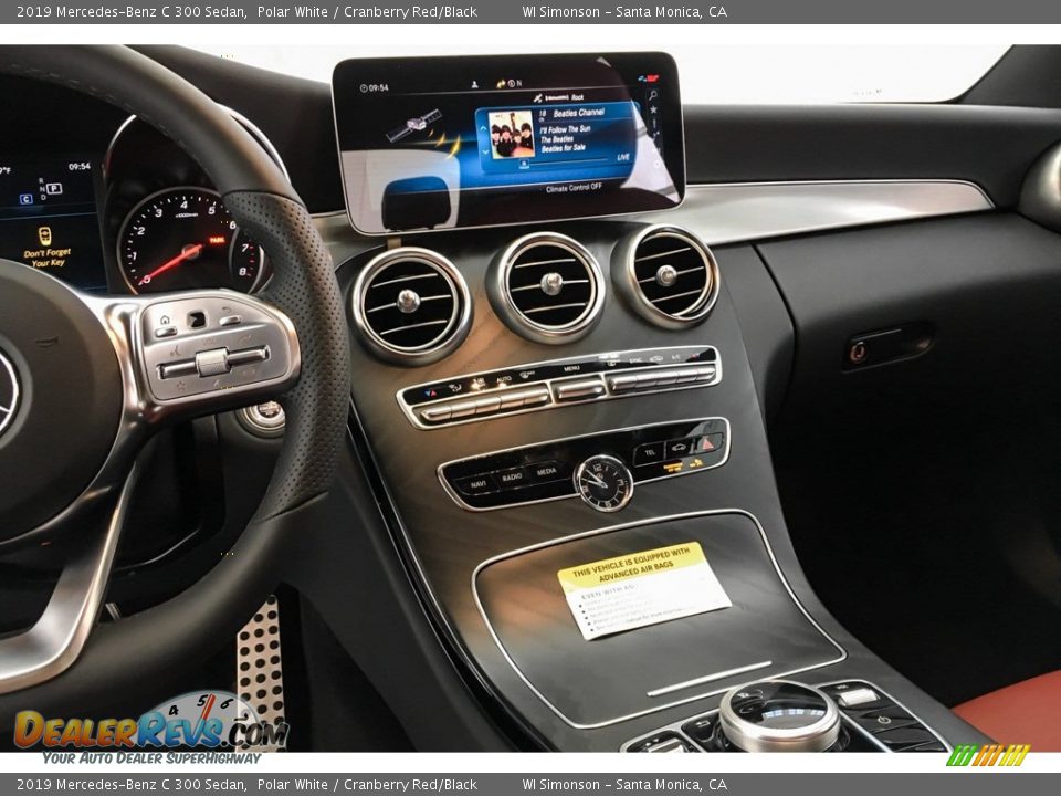 2019 Mercedes-Benz C 300 Sedan Polar White / Cranberry Red/Black Photo #6