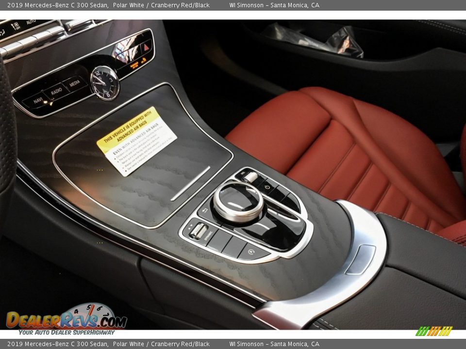 2019 Mercedes-Benz C 300 Sedan Polar White / Cranberry Red/Black Photo #7